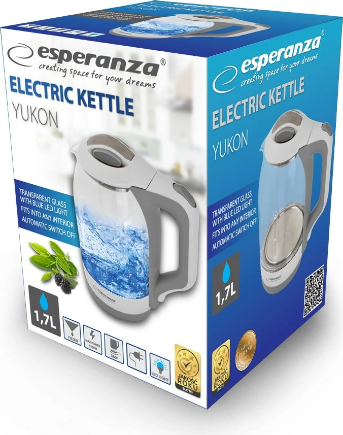 Vluese uji Esperanza EKK025W 1.7L, 1500W, e bardhë 