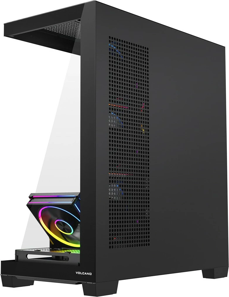 Kasë MODECOM Volcano Stellar Plus ARGB Midi 5F (AT-STELLAR-PLUS-5F-ARGB-10), ATX/mATX/ITX, 5x 120 mm ARGB, USB-C, xham i temperuar, e zezë