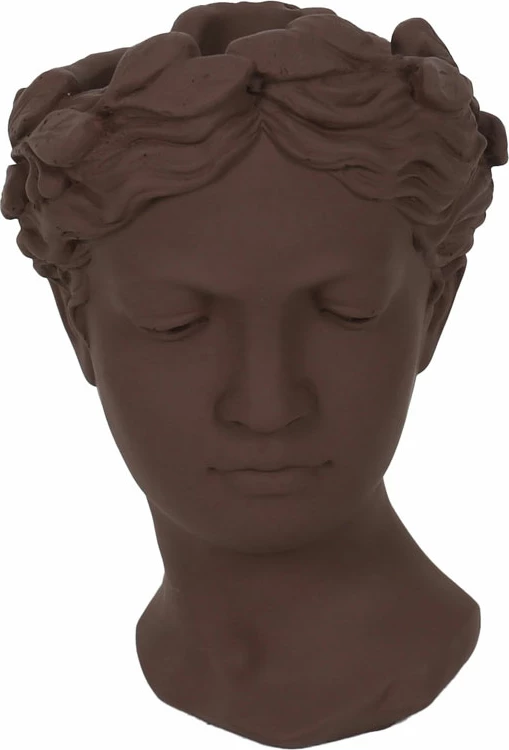 Vazo dekorative CEM, ngjyrë kafe e errët, 18x17x26.5cm