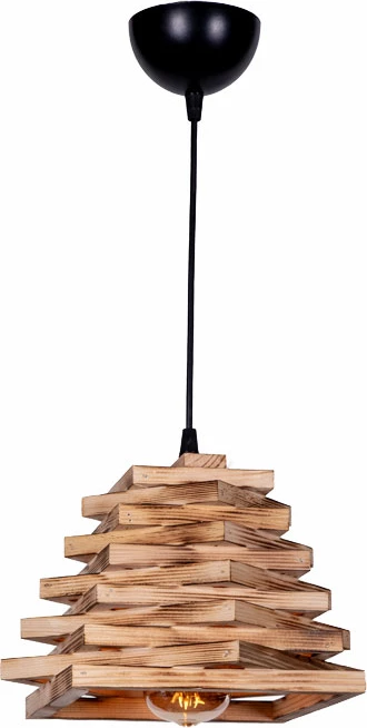 Llambë tavani Ava, ngjyrë natyrale-e zezë, 20x20x65cm