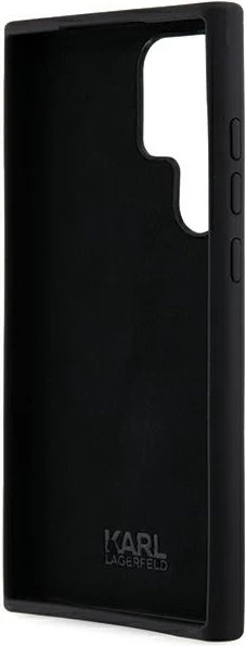 Mbështjellës Karl Lagerfeld Silicone Ikonik Metal Pin për Samsung Galaxy S23 Ultra, i zi