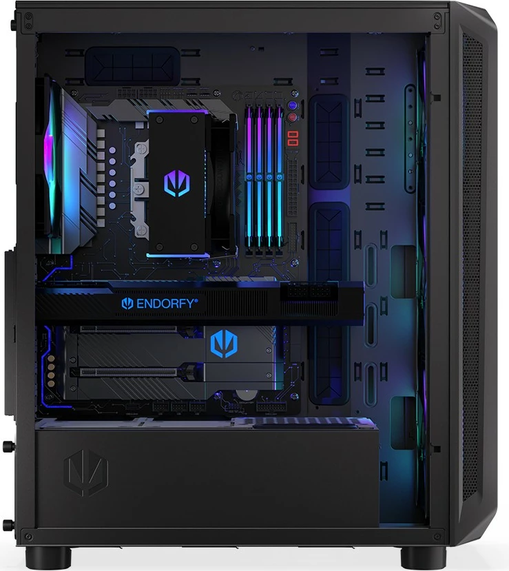 Kasë Endorfy Arx 500 ARGB EY2A011, Midi Tower, me 4 ventilatorë ARGB, e zezë
