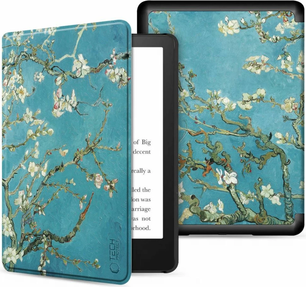 Mbështjellës Tech-Protect SmartCase për Kindle 11" 2022, Blu me lule sakura