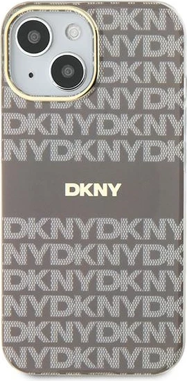 Mbështjellës DKNY IML Mono & Stripe MagSafe për iPhone 15/14/13, Bezhe