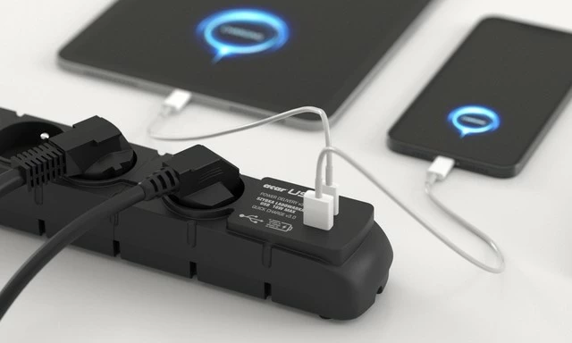 Prizë me mbrojtje Acar S6 USB A+C, 6 dalje, 3m, e zezë