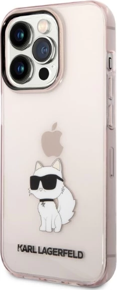 Mbështjellës Karl Lagerfeld Choupette për iPhone 14 Pro Max, Rozë