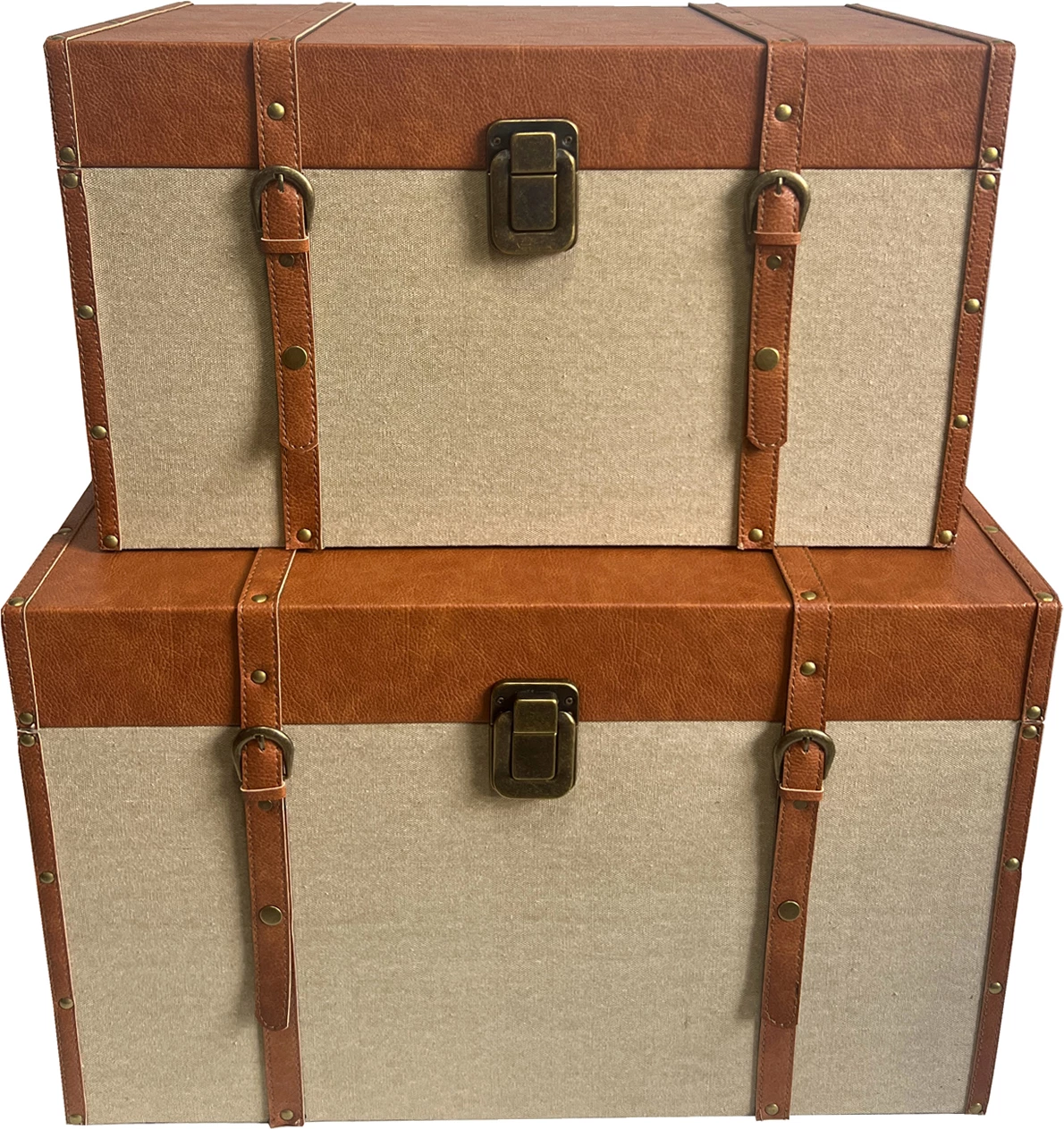 Set dy arka magazinimi Rind, MDF, stofë bezhë-kafe, 64x40x40cm