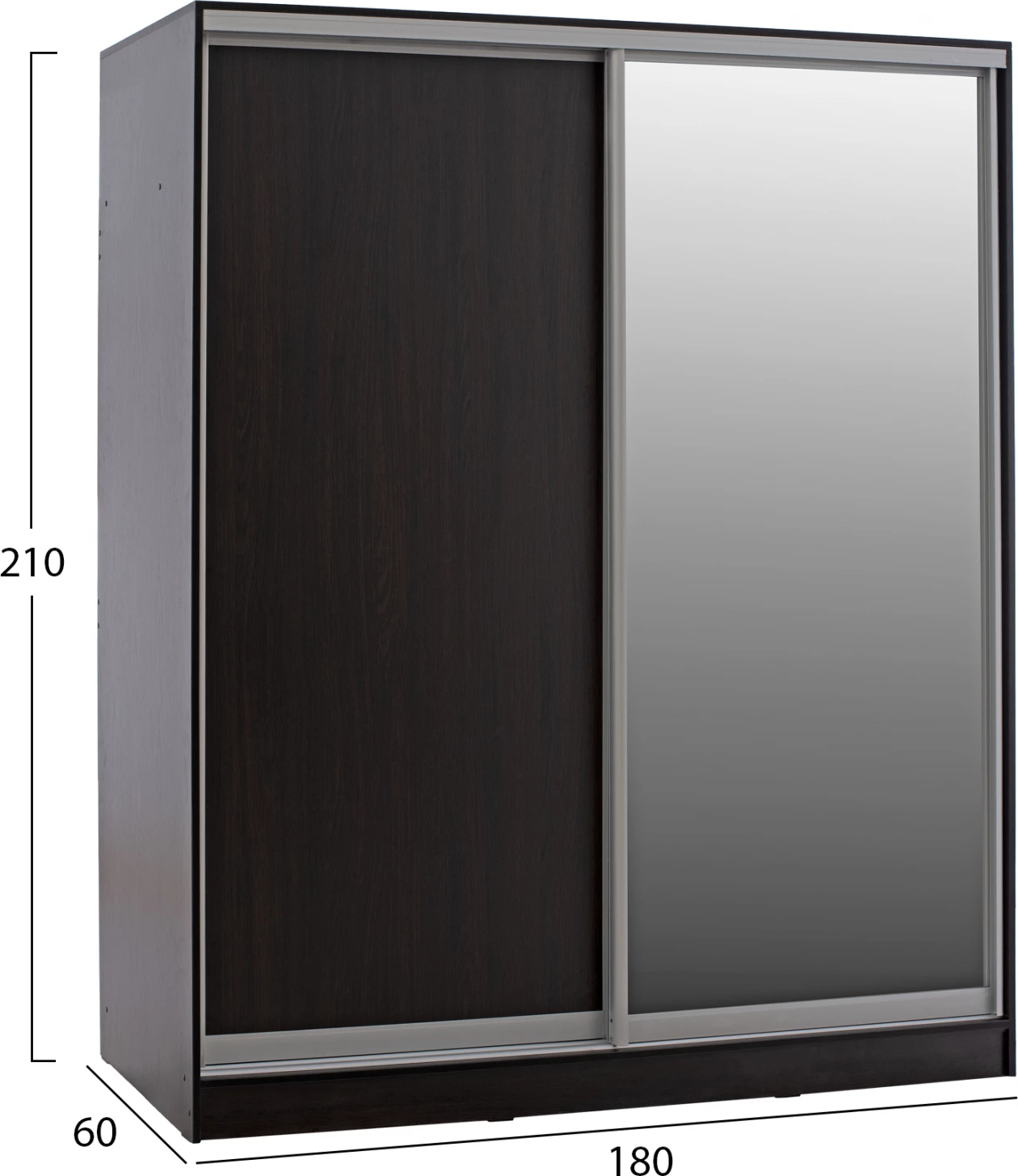 Dollap me dyer rrëshqitëse, ngjyrë wenge, FH2437.02, 180x60x210 cm