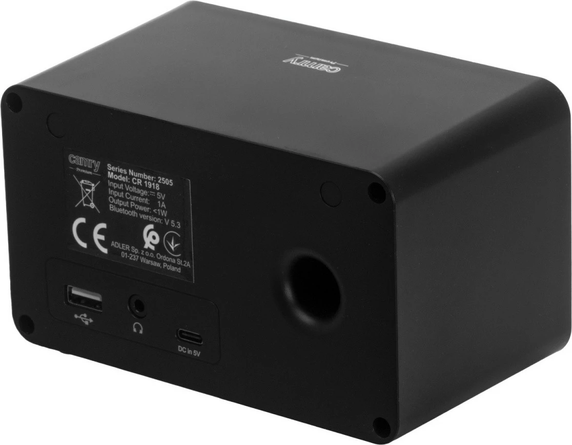 Radio interneti Camry CR1918, ekran 2.4\", WiFi 2.4GHz, Bluetooth, 3W, 99 presete, 2xUSB, 3.5mm, zezë