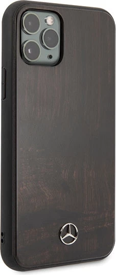 Mbështjellës Mercedes Wood Line Rosewood për iPhone 11 Pro Max, kafe