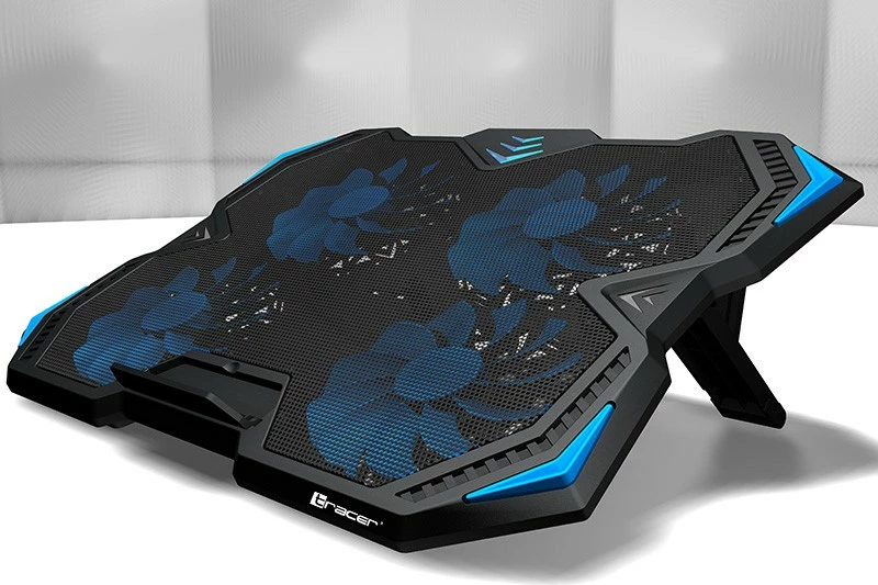 Mbajtëse ftohëse Tracer Gamezone Turbo, për laptop 17", 4 ventilatorë, LED blu, e zezë