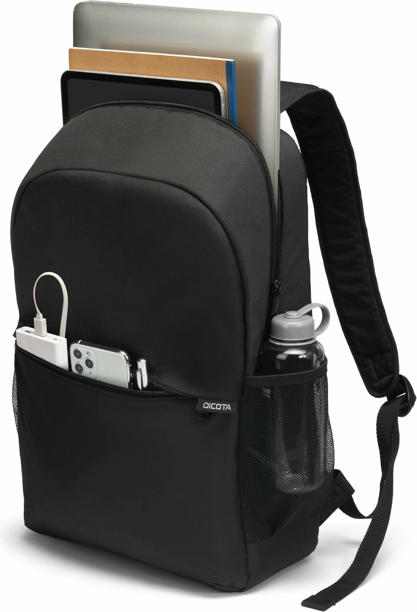 Çantë shpine DICOTA D32085-RPET, 16", rrip supi, e zezë