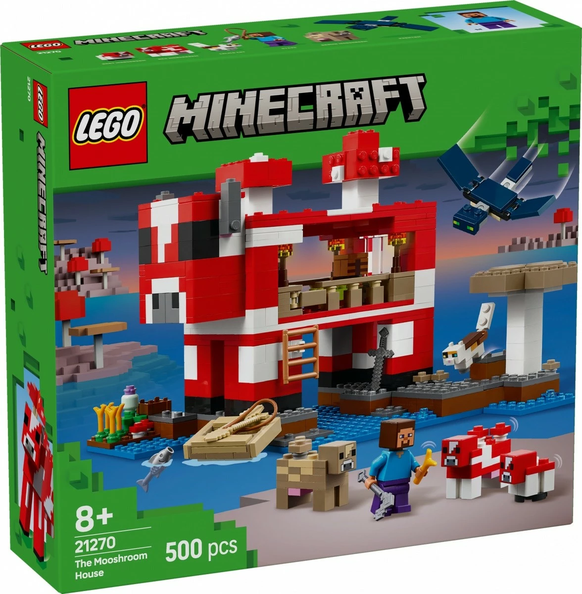 Set LEGO Minecraft Mushroom Cow House 21270, 500 pjesë