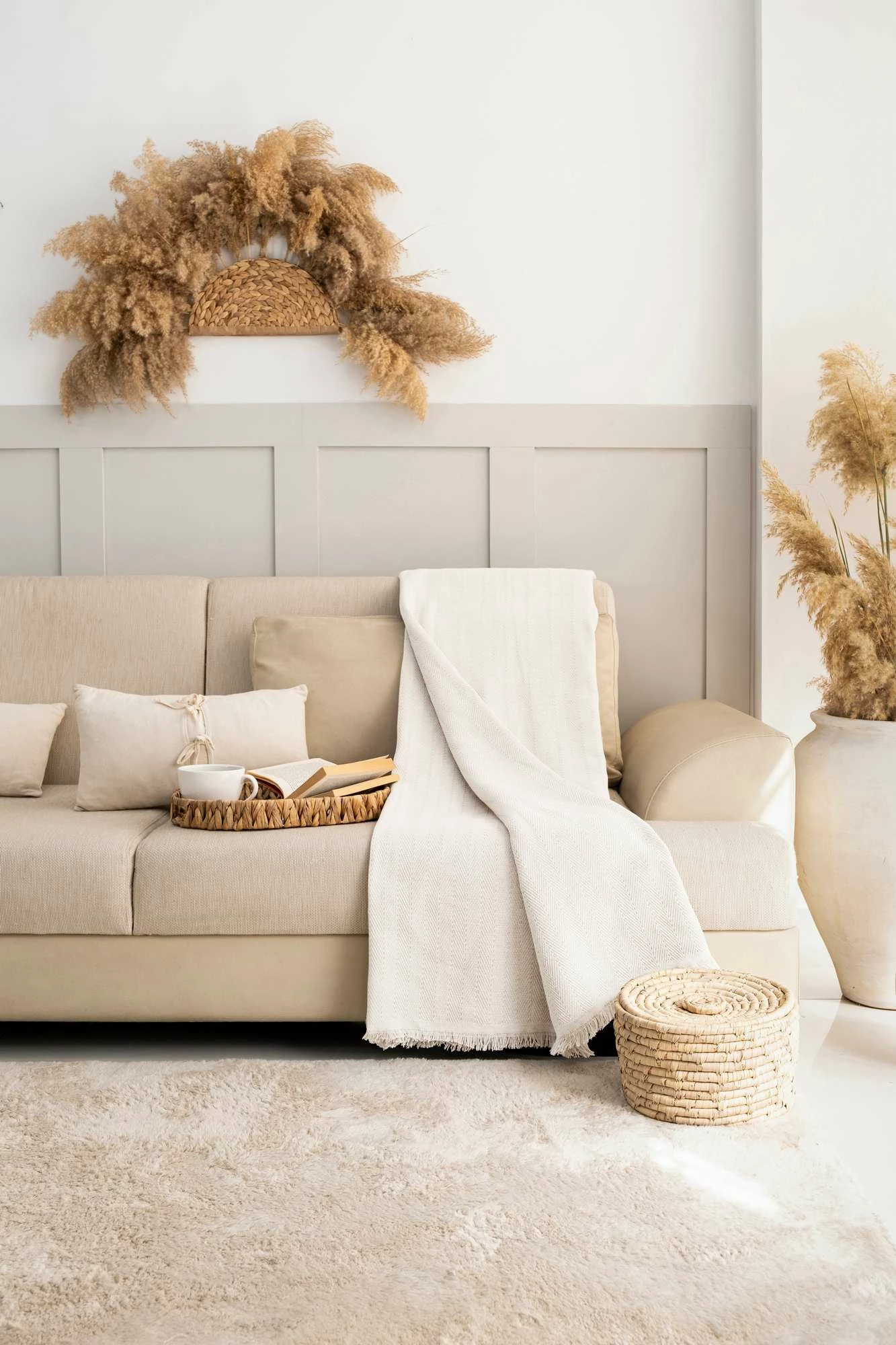 Mbulesë divani L'essentiel, Rio, ngjyrë krem