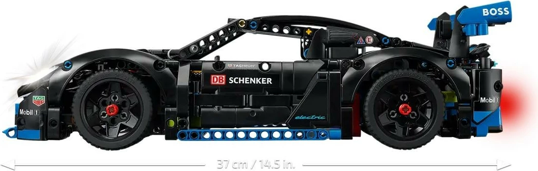 Set ndërtimi LEGO Technic Porsche GT4 e-Performance Racing Car 42176, 834 pjesë, i zi/blu