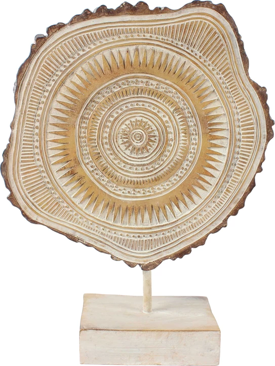 Dekor Nubia Totem, polirezine, bezhë-kafe, 24x9x32cm