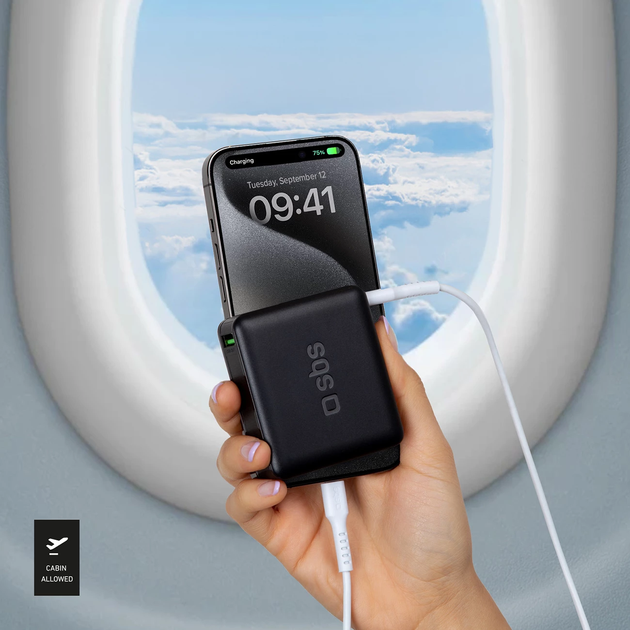 Powerbank SBS TEBB10000HDPD20K, 10000 mAh, me Power Delivery, e zezë