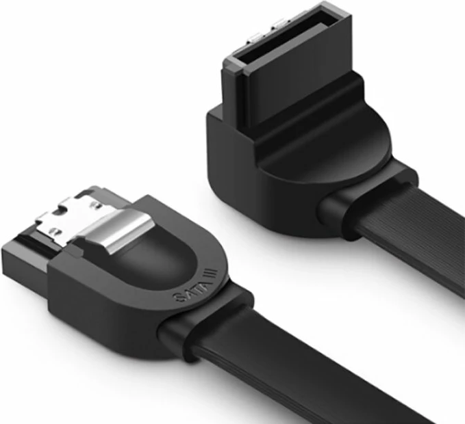 Kabl SATA 3.0 UGREEN 30797 0.5m me konektor të këndshëm + të drejtë, i zi, polybag