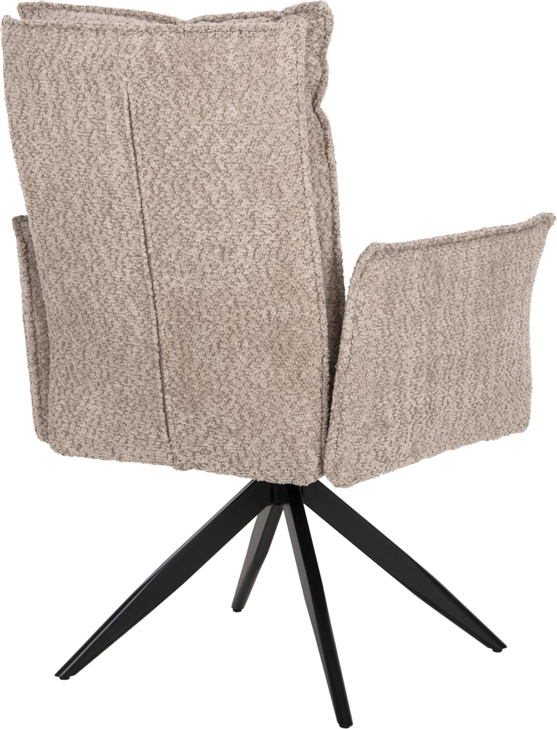 Karrige ngrënieje ZORIN FH9846.07, pëlhurë bezhë e errët, bazë metalike e zezë, 64x66x94.5 cm, set prej 2 copë