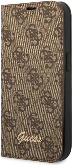 Mbështjellës Guess Bookcase 4G Vintage Gold Logo për iPhone 14, 6.1", Kafe