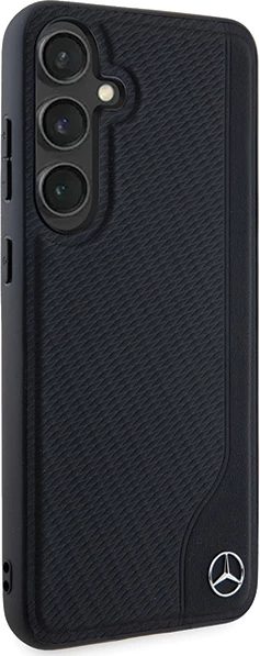 Mbështjellës Mercedes Leather Debossed Line MagSafe për Samsung Galaxy S24, i zi