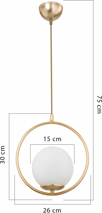 Dritë tavani PWL-1193 Ε27 ngjyrë ari D26x30cm
