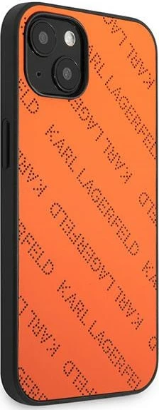 Mbështjellës Karl Lagerfeld Perforated Allover për iPhone 13/14/15, 6.1", Portokalli