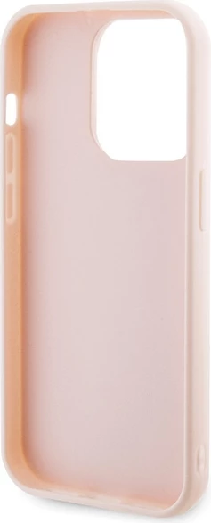 Mbështjellës Karl Lagerfeld 3D Rubber Glitter Logo për iPhone 15 Pro, rozë