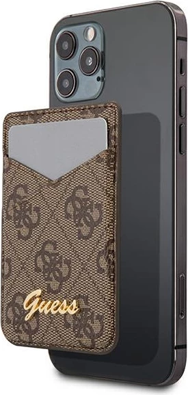 Mbështjellës Guess Wallet Card Slot GUWMS4GTLBR me MagSafe, kafe