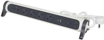 Zgjatues Legrand 049421, 5x2P+E, 1.5m, me USB A/C, Bardhë-Zi