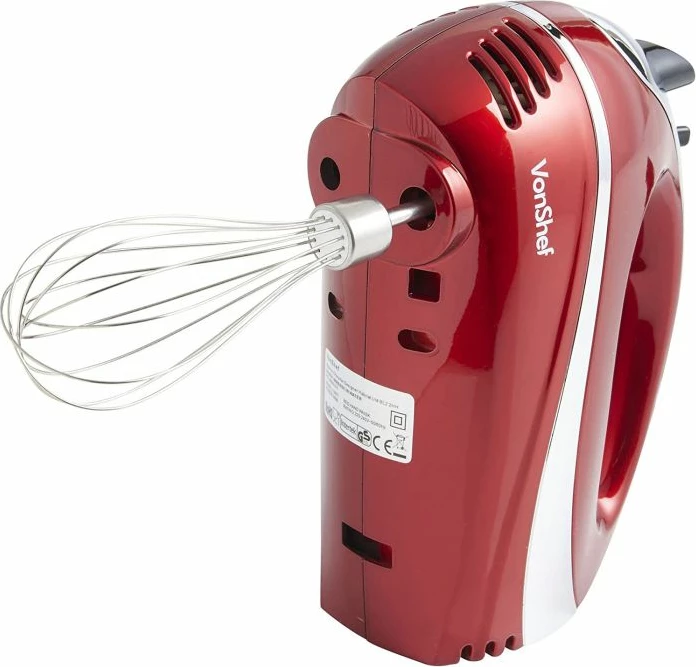 Mikser dore VONSHEF 2013077 300W 5 shpejtësi Turbo, i kuq