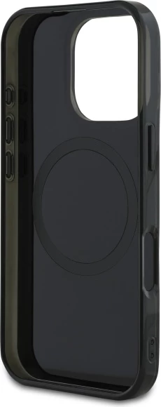 Mbështjellës Mercedes MB Double Layer Crossed Lines MagSafe për iPhone 16 Pro, Zi