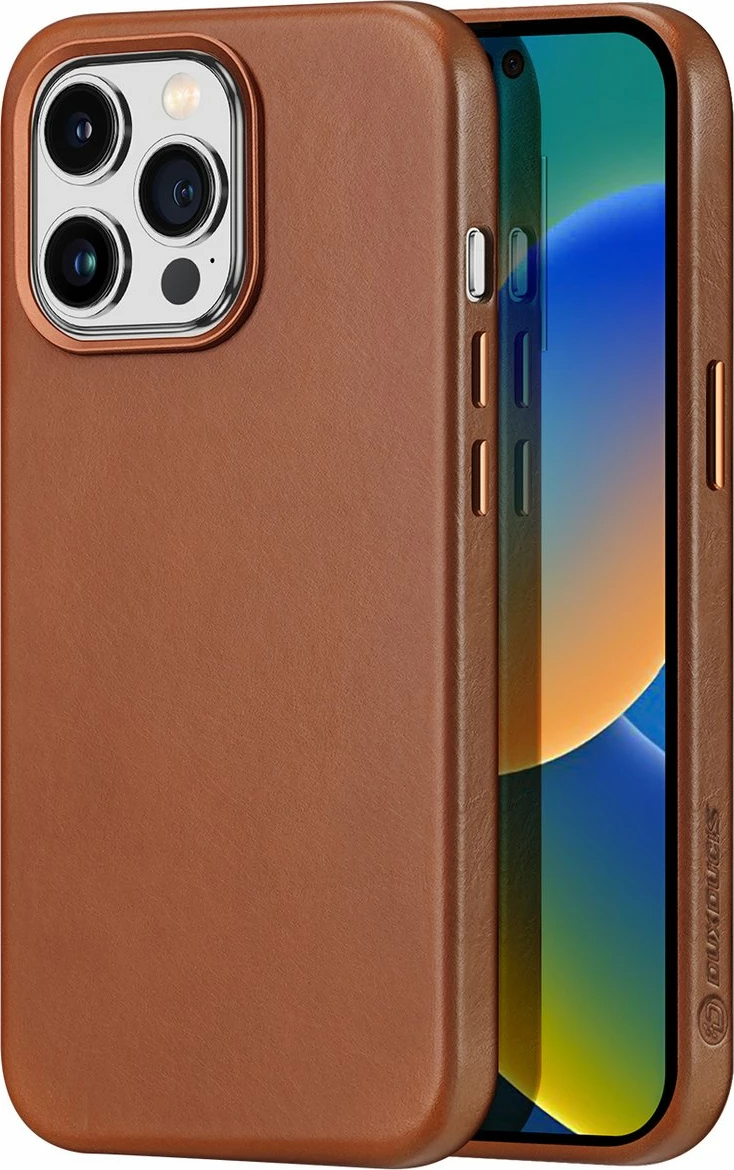 Mbështjellës Dux Ducis Naples për iPhone 14 Pro Max, lëkurë, MagSafe, Kafe