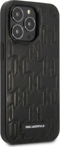 Mbështjellës Karl Lagerfeld KLHCP13XMNMP1K për iPhone 13 Pro Max 6.7", Monogram Plaque, i zi
