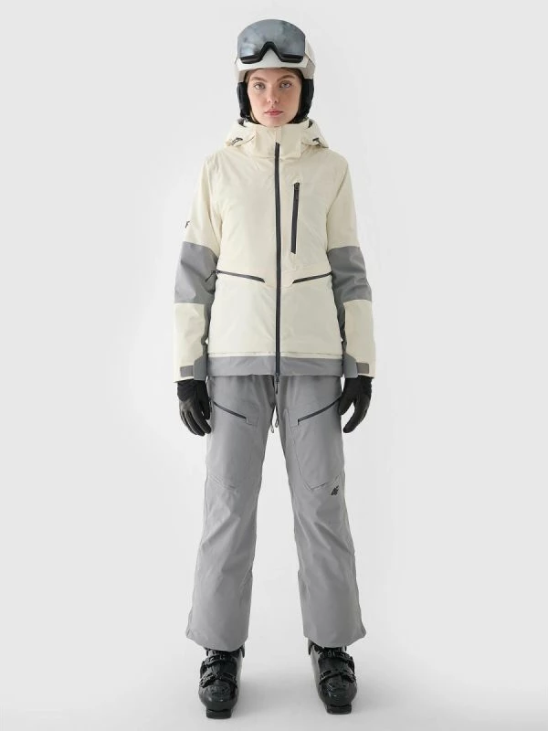 Jakne skijimi për femra 4F, e bardhë