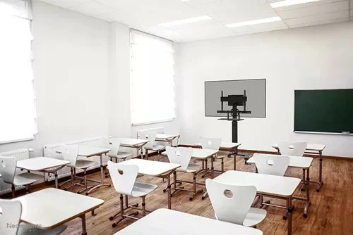 Raft videobar/raft tastiere Neomounts AV40-500BL, për ekrane 43-110″, VESA 200x200-800x800, ngarkesë 2.5 kg, çelik, zi