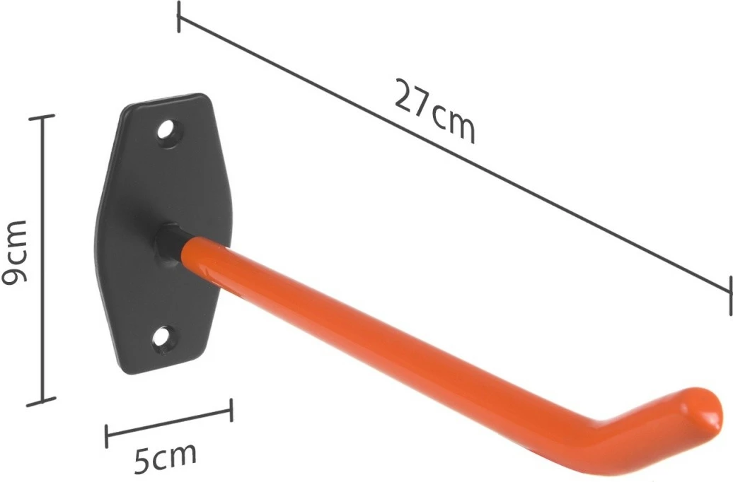 Komplet 4 mbajtëse muri Maclean MC-437, 27 cm, 60 kg, zezë/portokalli