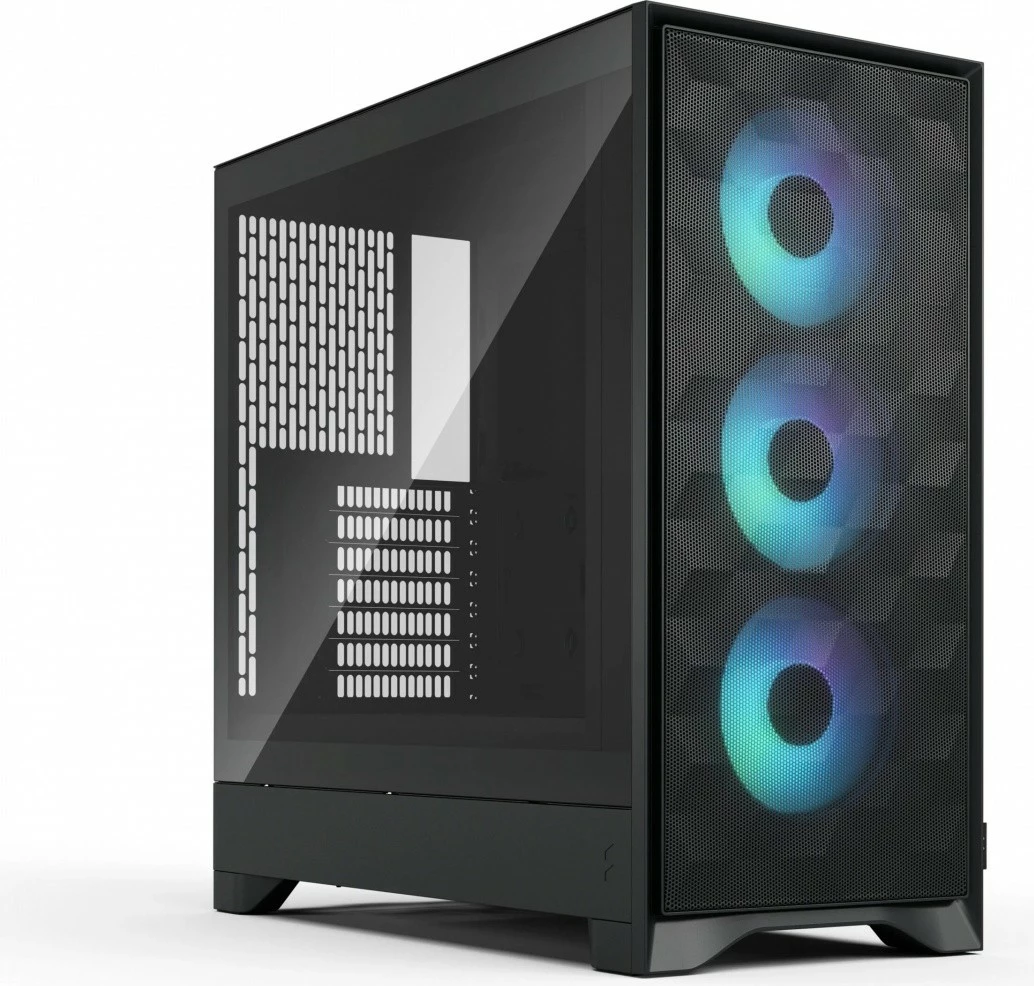Kasë Fractal Design Pop 2 Air FD-C-POA2A-03, Midi Tower ATX, x3 120mm RGB, panel anësor xham i temperuar (TG), USB-C, e zezë