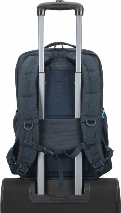 çantë shpine gaming për laptop RIVACASE 7861 17.3\", 28L, me portë USB, rezistente në ujë, blu e errët