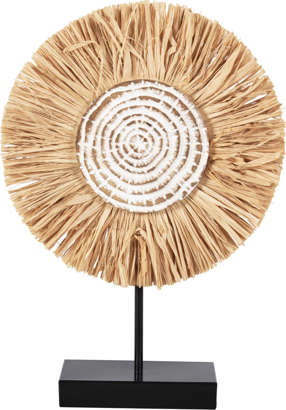 Dekor tavoline FH4224 fibra rafie në bazë druri natyrale-e zezë 18x9x43H cm