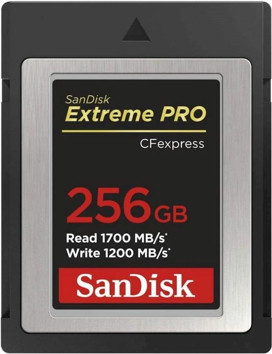 Kartë memorie CFexpress Type B SanDisk Extreme PRO SDCFE-256G-GN4NN, 256GB, 1700MB/s read, 1200MB/s write, e zezë