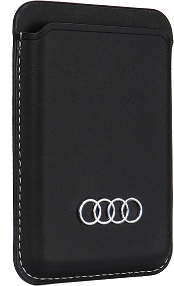 Mbështjellës Audi Synthetic Leather me magnet MagSafe, për iPhone, i zi