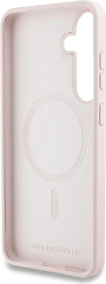 Mbështjellës Karl Lagerfeld Silicone Graffiti Ikonik me MagSafe për Samsung Galaxy S25, rozë