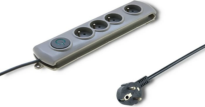 Kasë mbrojtëse Qoltec 50164 me 4 dalje, 2.5m, Gri