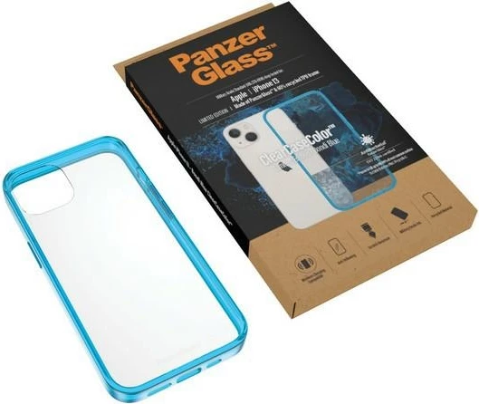 Mbështjellës PanzerGlass ClearCase, për iPhone 13/14/15, transparent blu