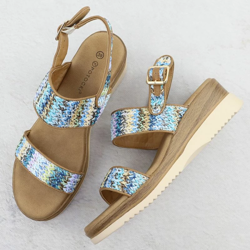 Sandale me platformë Potocki 45302, të kaltërta