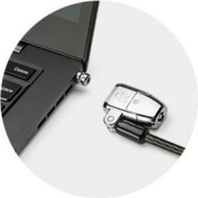 Kandadë sigurie për laptop Kensington ClickSafe 2.0 K68102EU, kabllo çeliku 1.8m, me çelës, 3-në-1 T-Bar/Nano/Wedge, e zezë