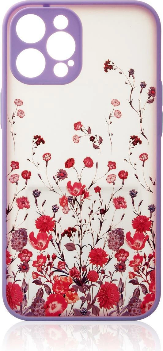 Mbështjellës Hurtel Design Case për iPhone 12 Pro Max, lule, vjollcë