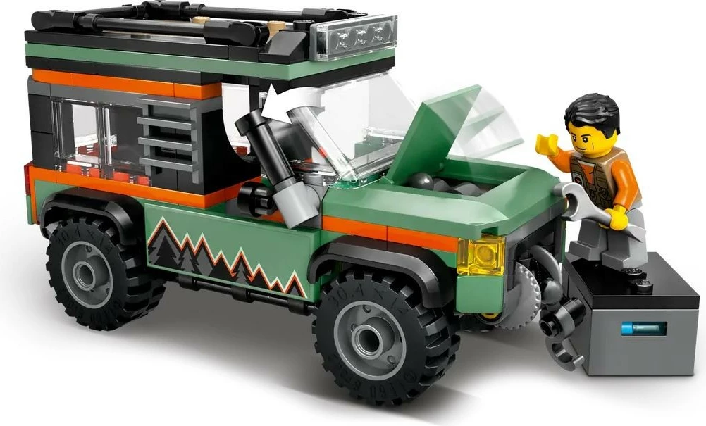 Set LEGO City Off-Road Mountain Truck 4x4, 221 pjesë, për fëmijë, Jeshile