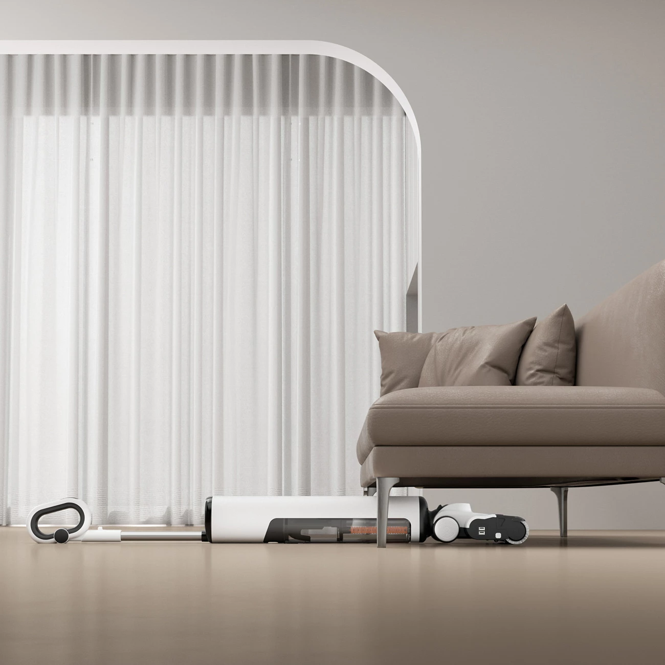 Fshesë elektrike në këmbë UWANT D700 me funksion larjeje dhe stacion karikimi, e bardhë